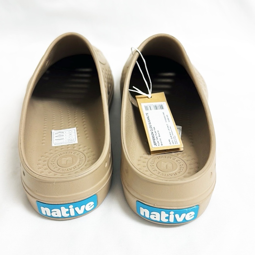 NATIVE “Jefferson Clog Sugarlite” Flax Tan Rubber New! Mens 9 Womens 10 Unisex - Picture 4 of 6